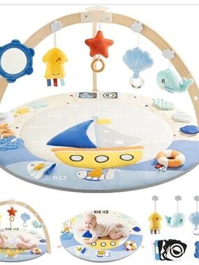 New | 5-Zone Developmental Play Mat Baby Activity Play Mat